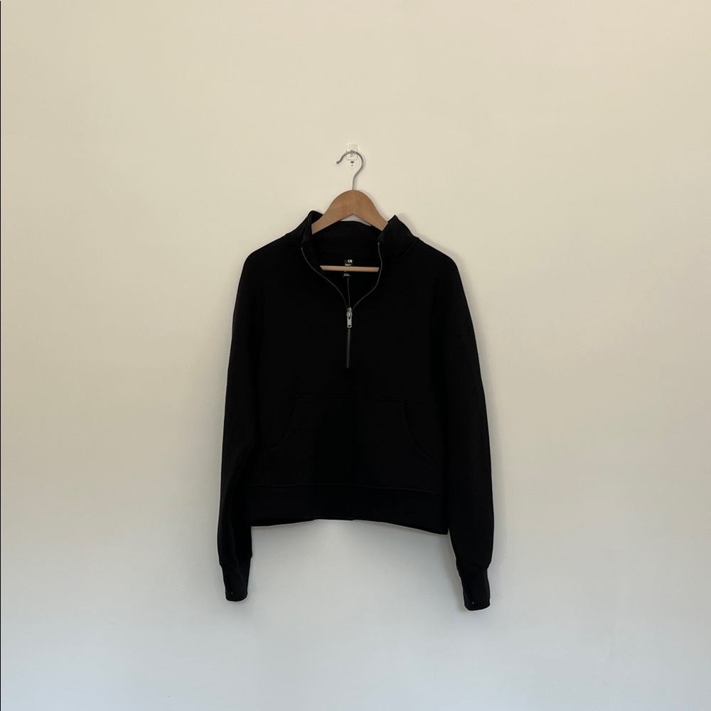 nwt gap fit half zip pull over, black, size med